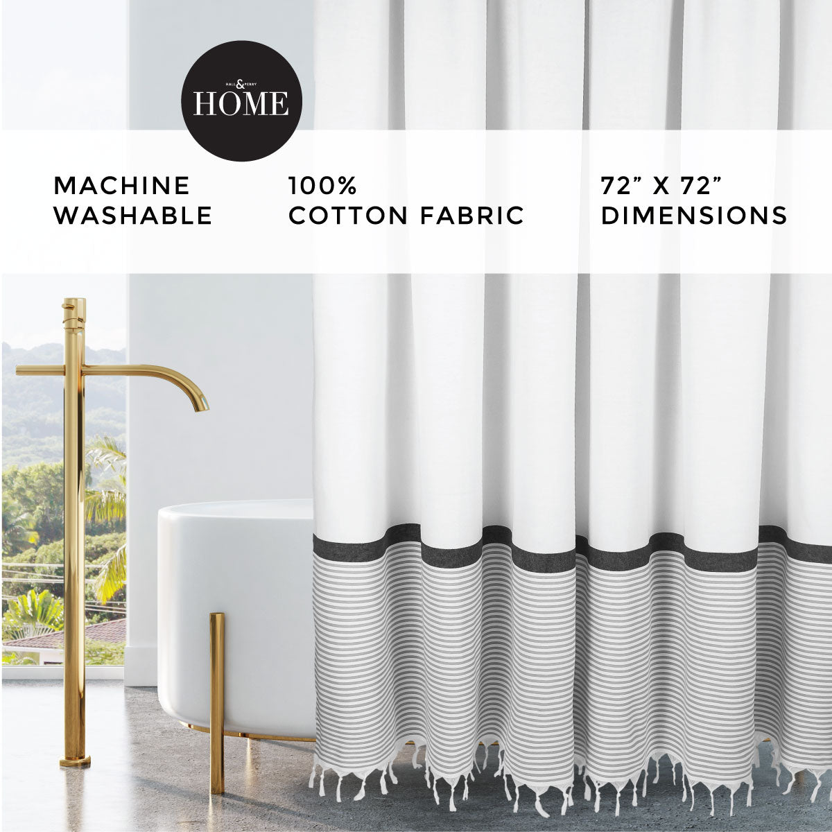 Modern Farmhouse Shower Curtain - Grey