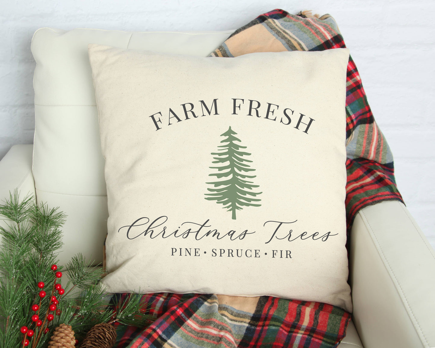 Christmas Trees- Farm Fresh Pillow Cover 18x18 inch