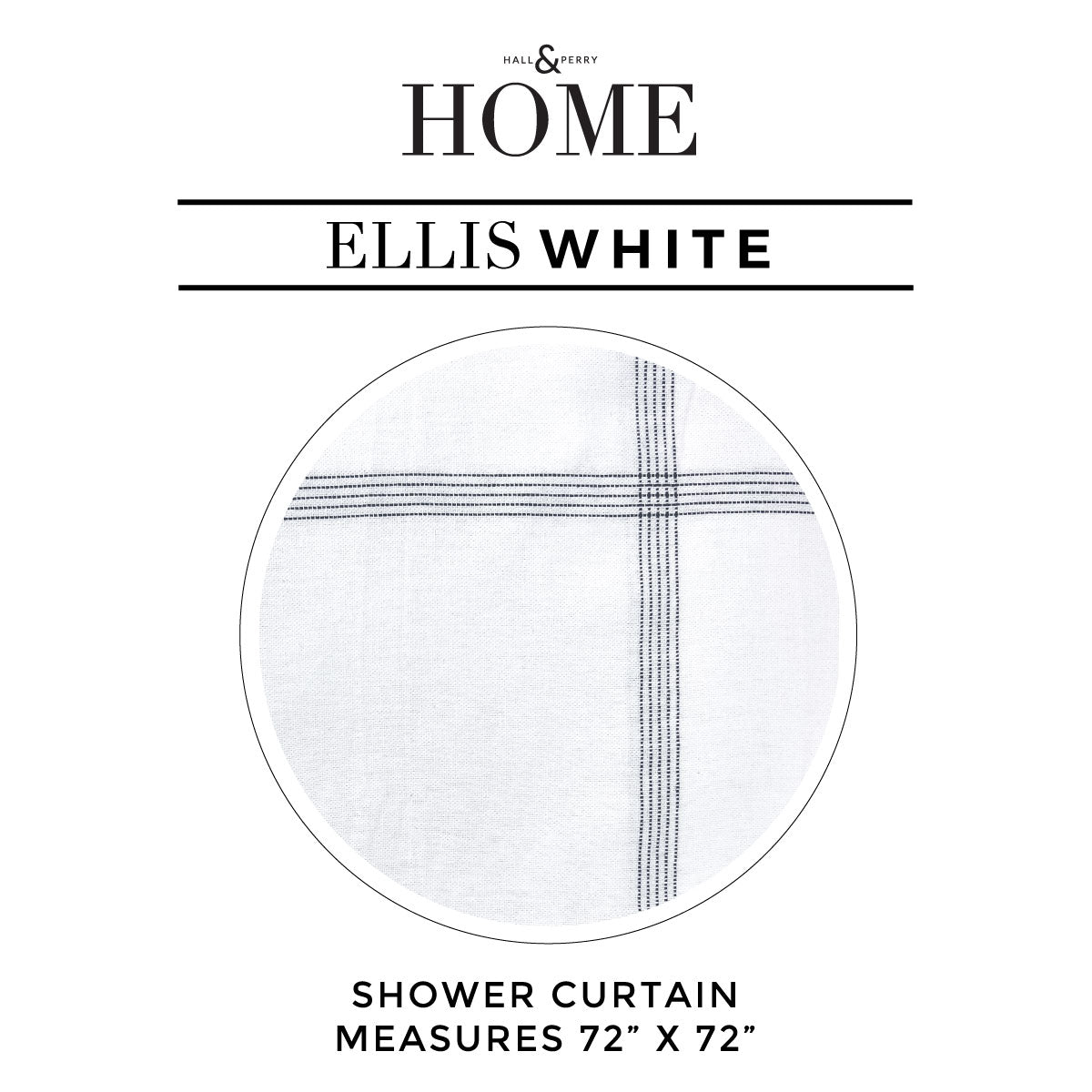 Ellis Grid Shower Curtain, White/Black