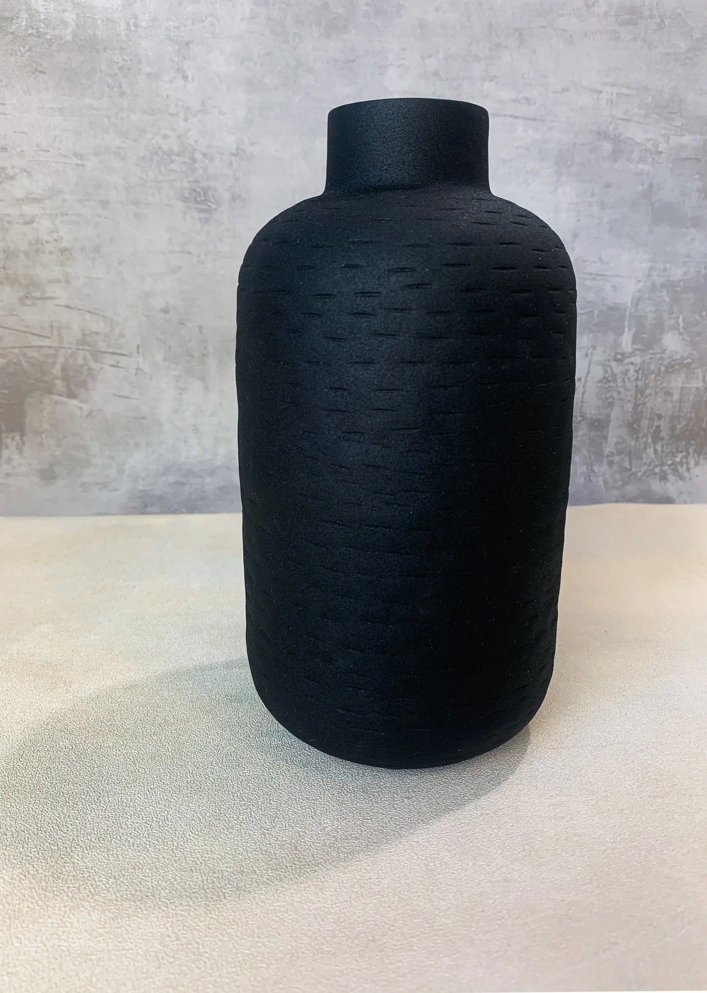 Black Textured Vase - Large Oblong