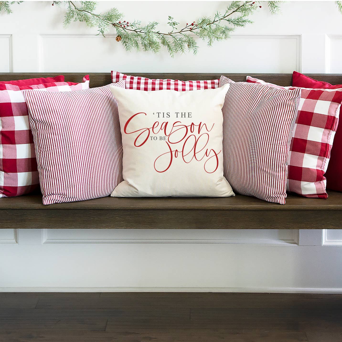 Tis the Season to be Jolly Pillow Cover 18x18 inch