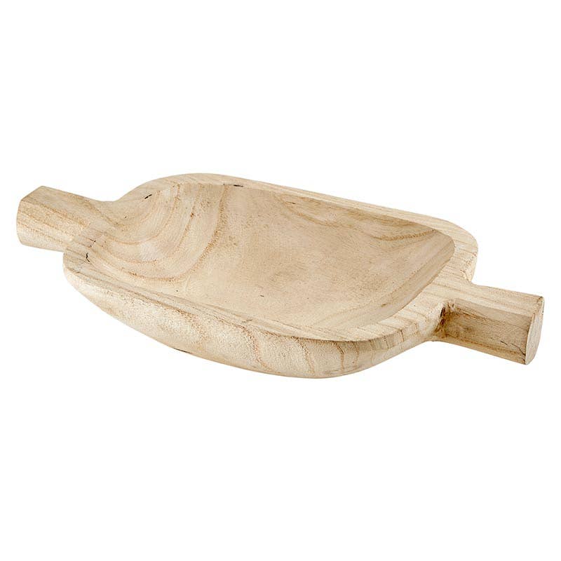 Paulwonia Dougle Handle Dough Bowl - Natural